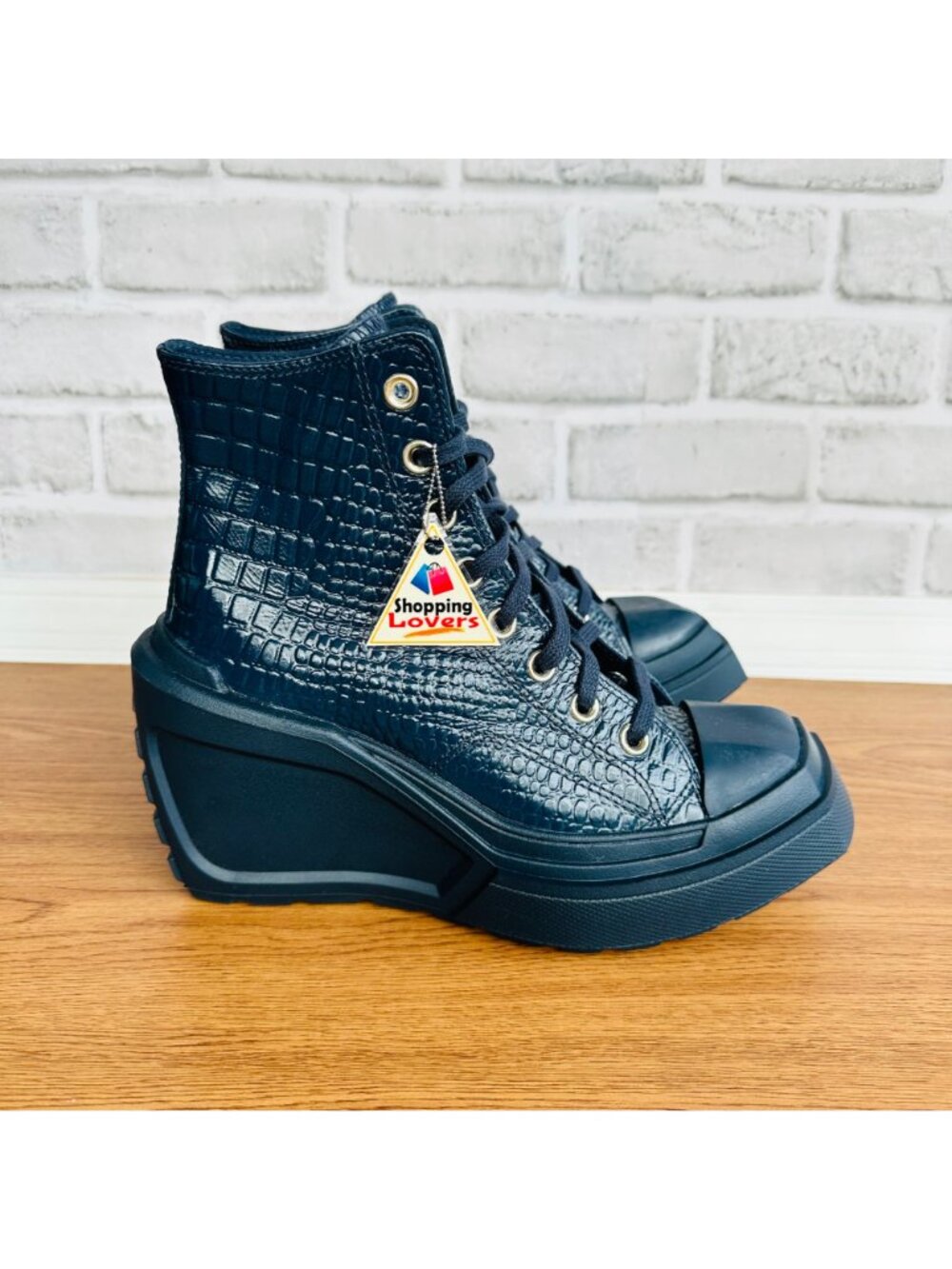 ⭐Chuck 70 De Luxe Wedge Platform Leather Sneakers Sz 6 Womens Shoes Blue A10037C - Picture 11 of 12
